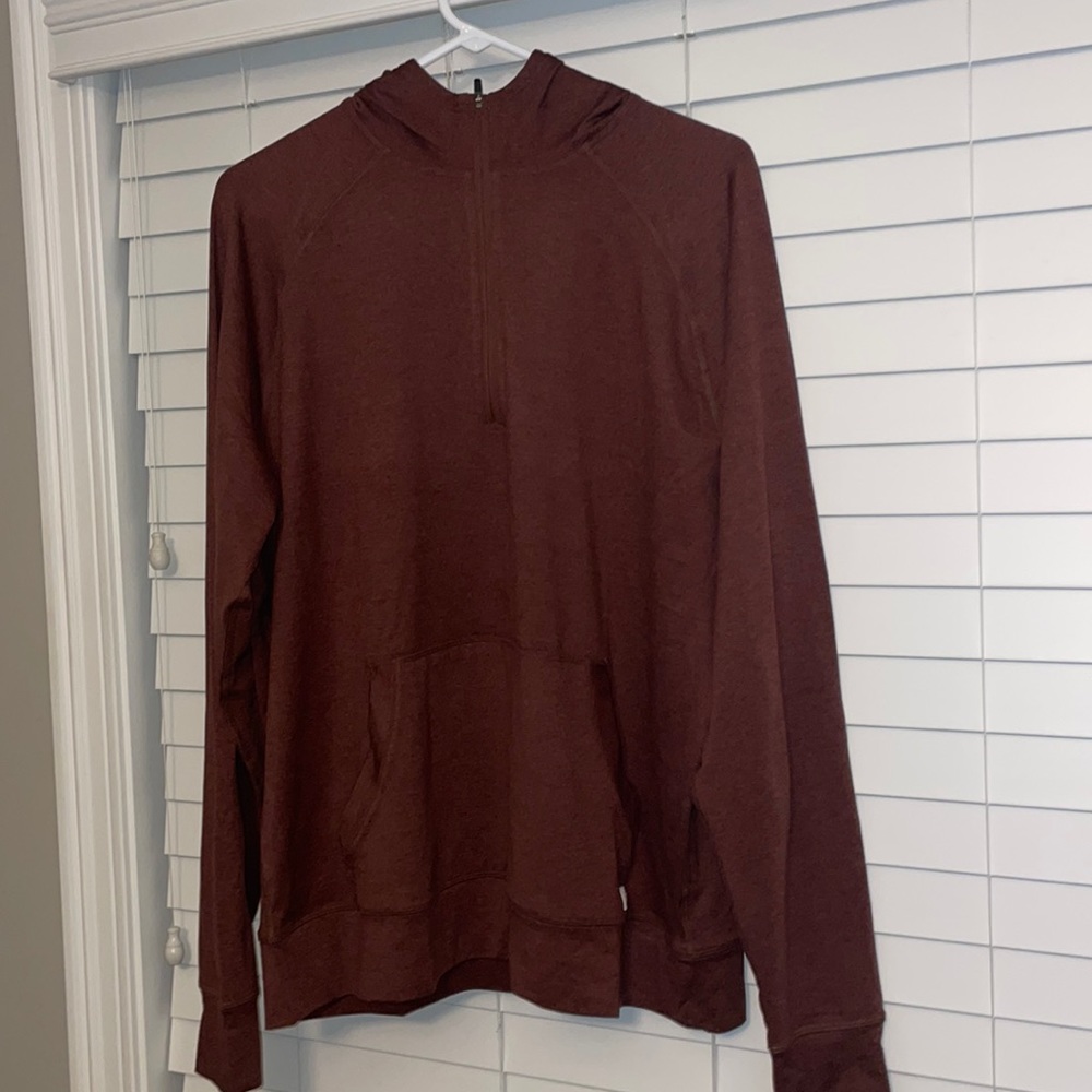 Ponto Performance Half Zip Hoodie. Cedar Heather. Size large.